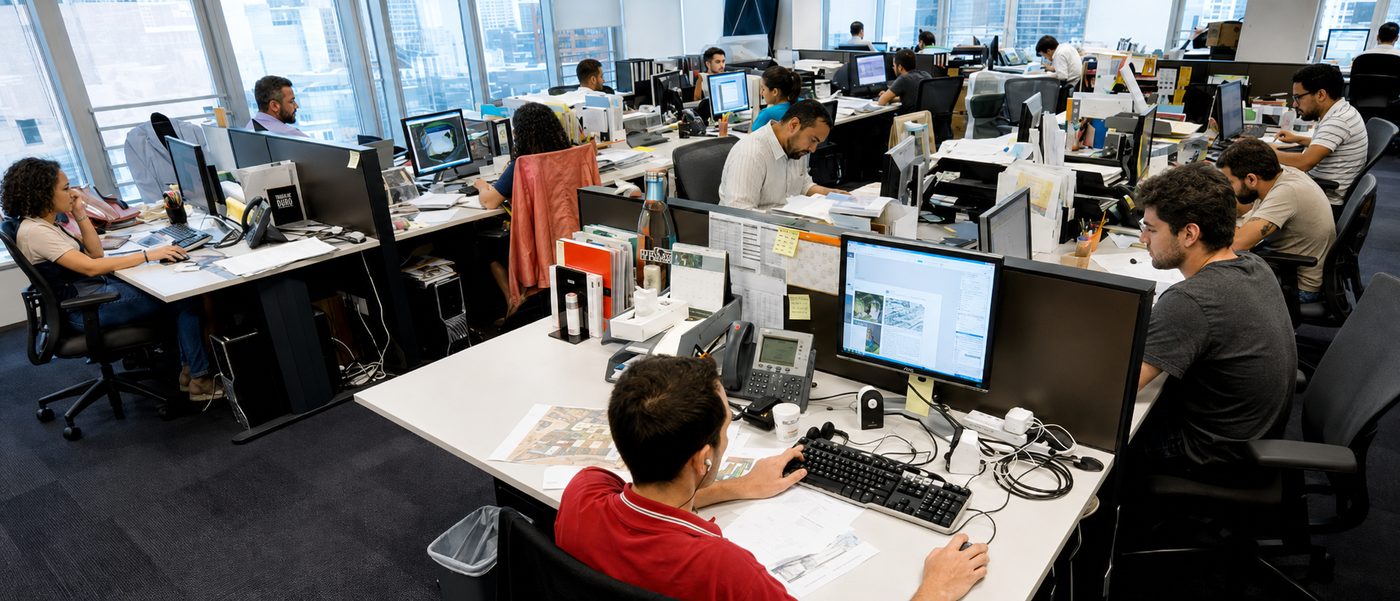 Equipe da Via F&aacute;cil Servi&ccedil;os de Tr&acirc;nsito no escrit&oacute;rio