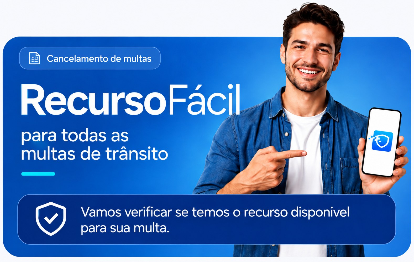 Cancelamento de multas. Recurso Fácil para todas as multas de trânsito. Vamos verificar se temos o recurso disponível para sua multa.