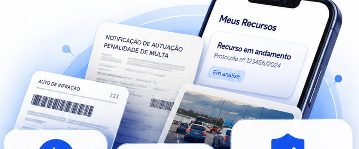Auto de infração, notificação de autuação e o acompanhamento do recurso no celular.